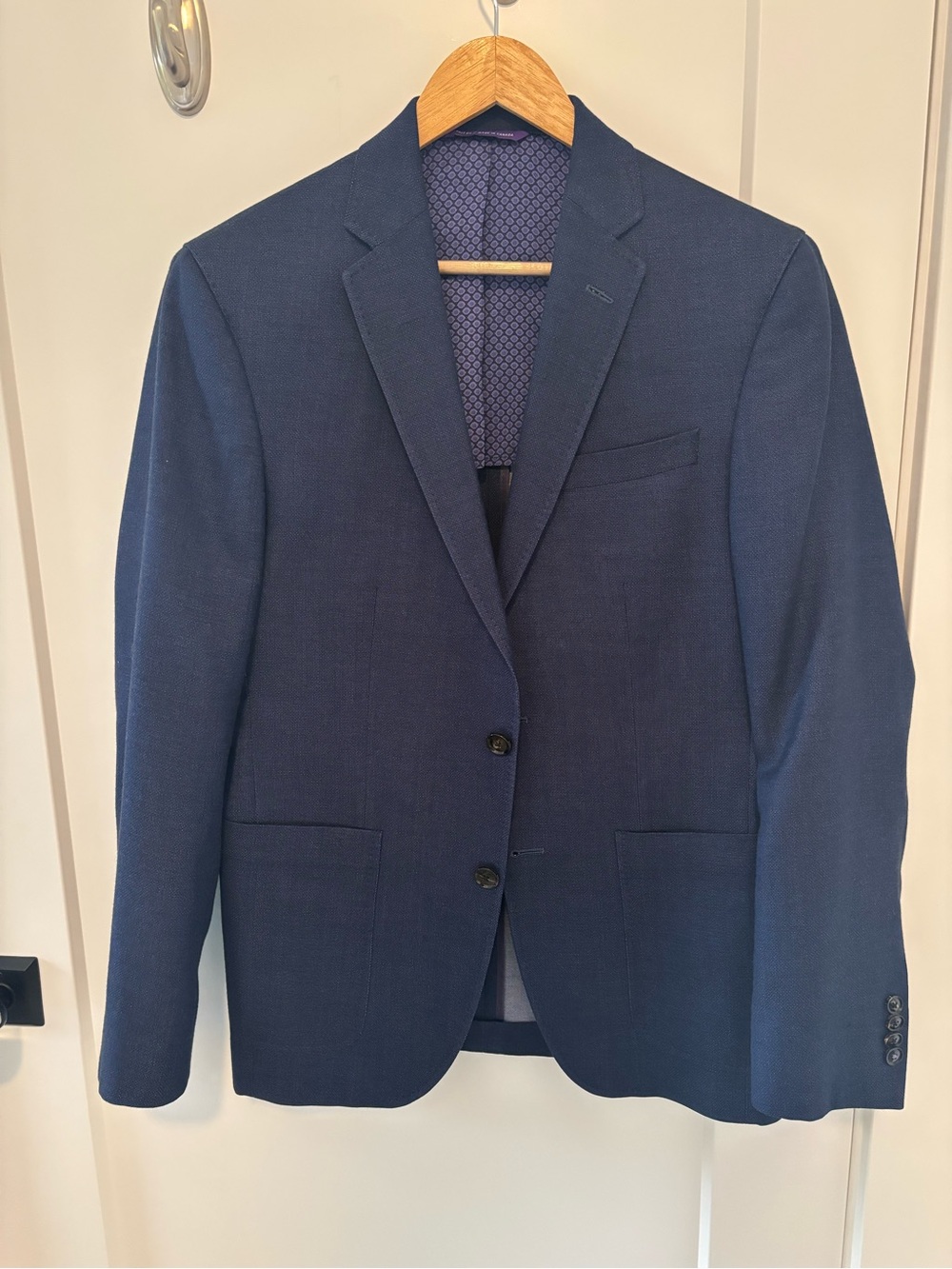 Ted Baker London Navy Textured Two-Button Blazer